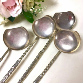 Ложка сервировочная, мельх. с серебрением, винтаж, СССР. Цена за 1шт. Картинка 4